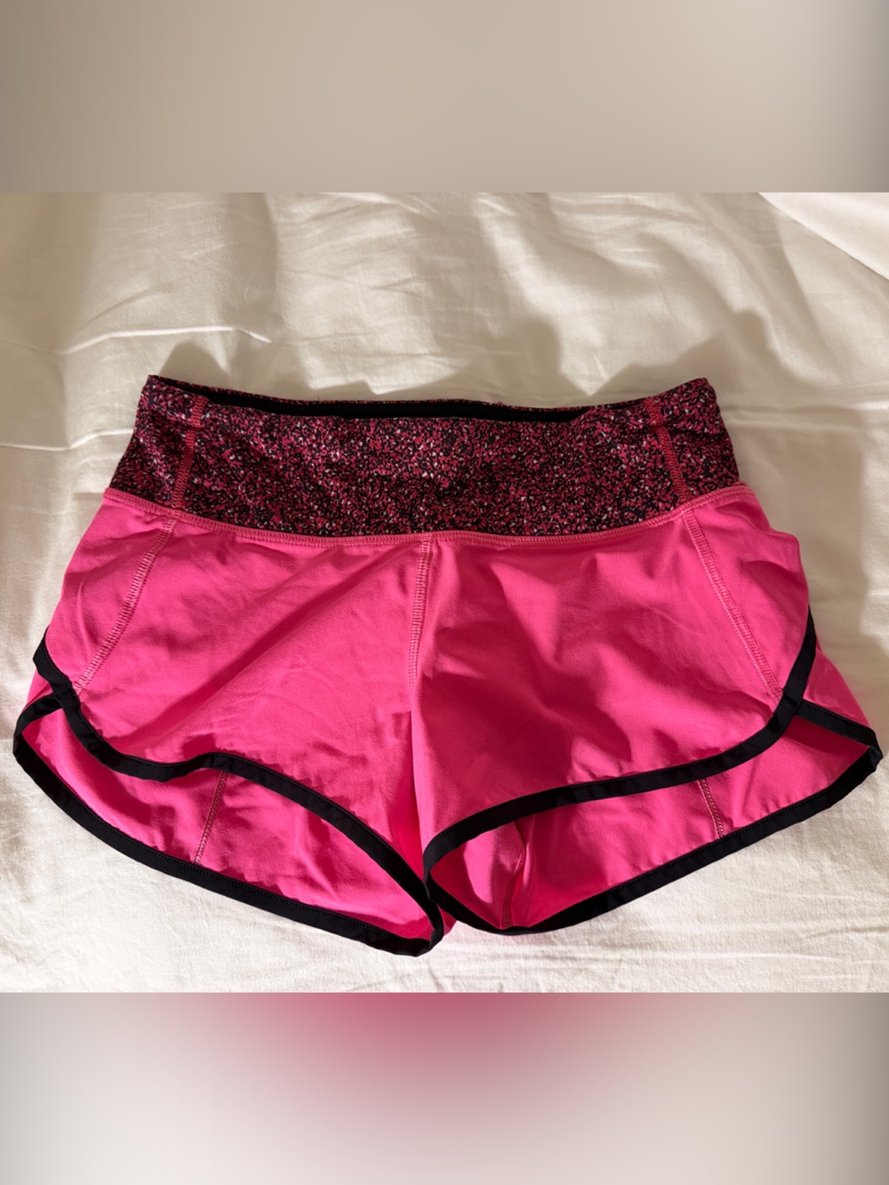 Lululemon Hot Pink Running Shorts with Black Trim